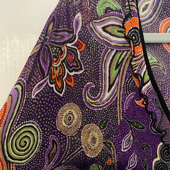 ETRO Milano Made in Italy Long Sleeve Paisley Dress in Swishy Soft Sheer Fabric - Picture 14 of 16